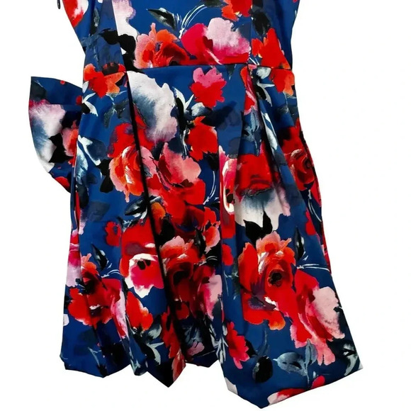 PARKER BLACK CHANTELLE STRAPLESS FLORAL-PRINT BOW DRESS LENNOX ROSE SZ 4 NWT - Picture 9 of 10